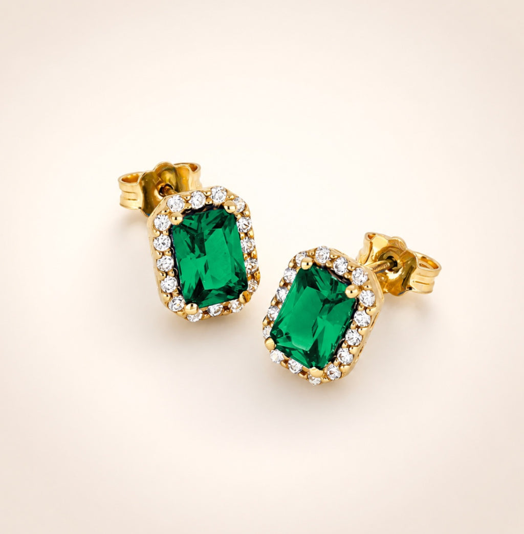 ORECCHINI PIETRA VERDE ORO