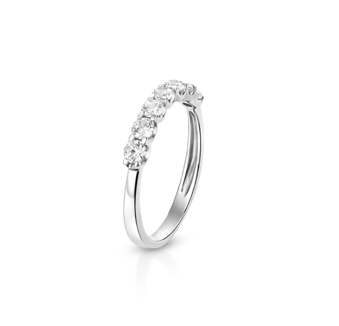 ANELLO MEZZA VERA ORO BIANCO