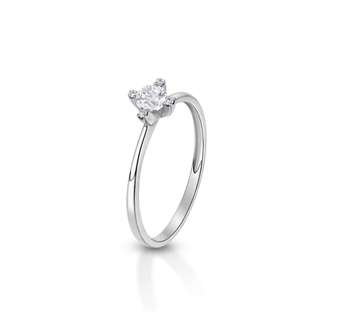 ANELLO SOLITARIO ZIRCONI LATERALI