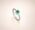 ANELLO PIETRA VERDE ORO BIANCO