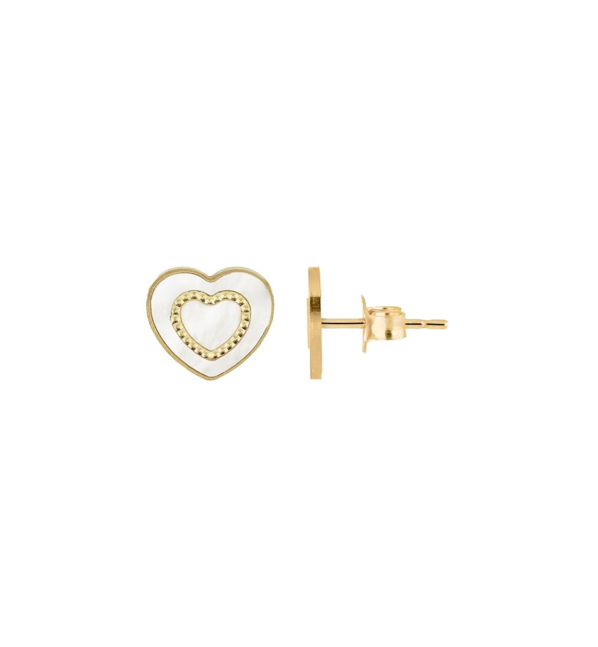 ORECCHINI CUORE MADREPERLA ORO