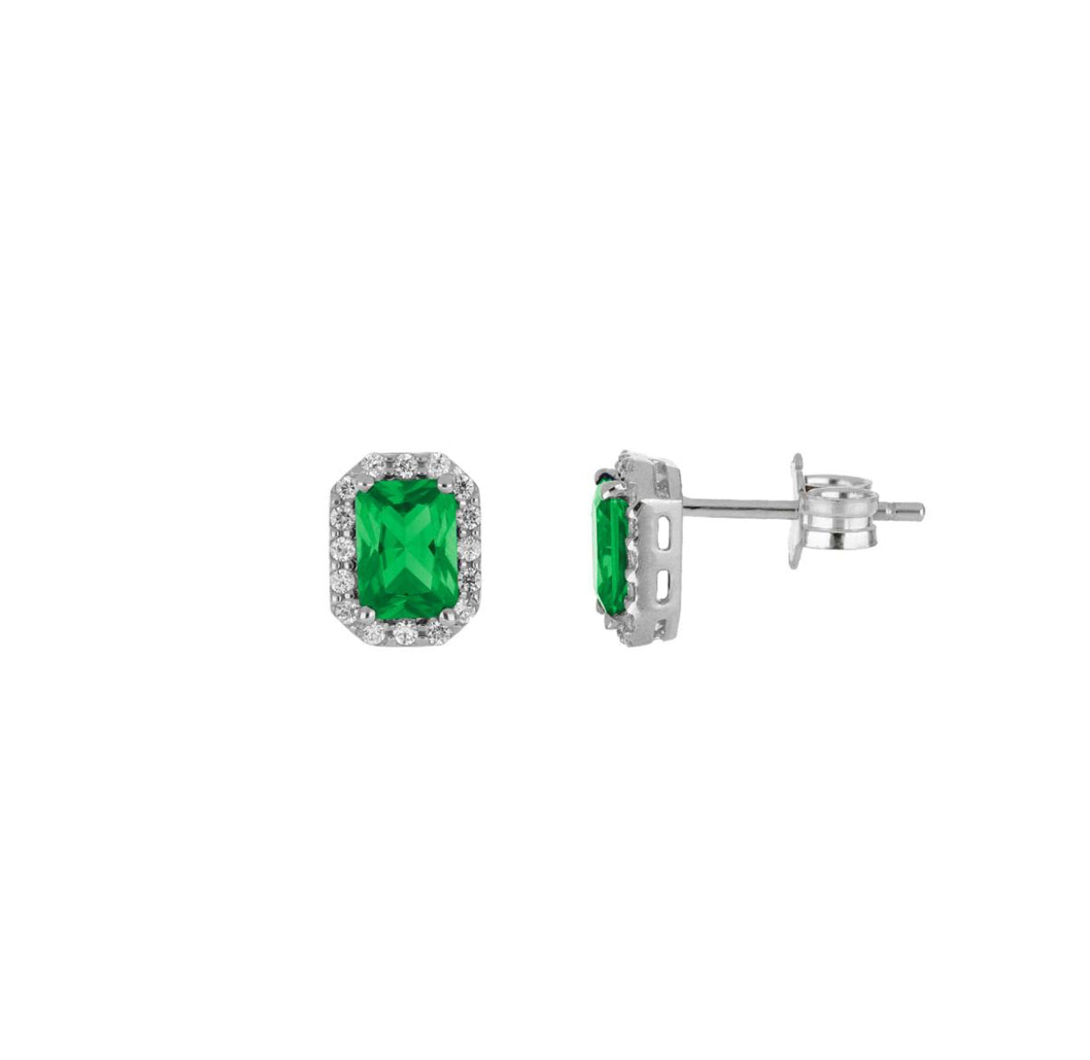 ORECCHINI PIETRA VERDE ORO BIANCO