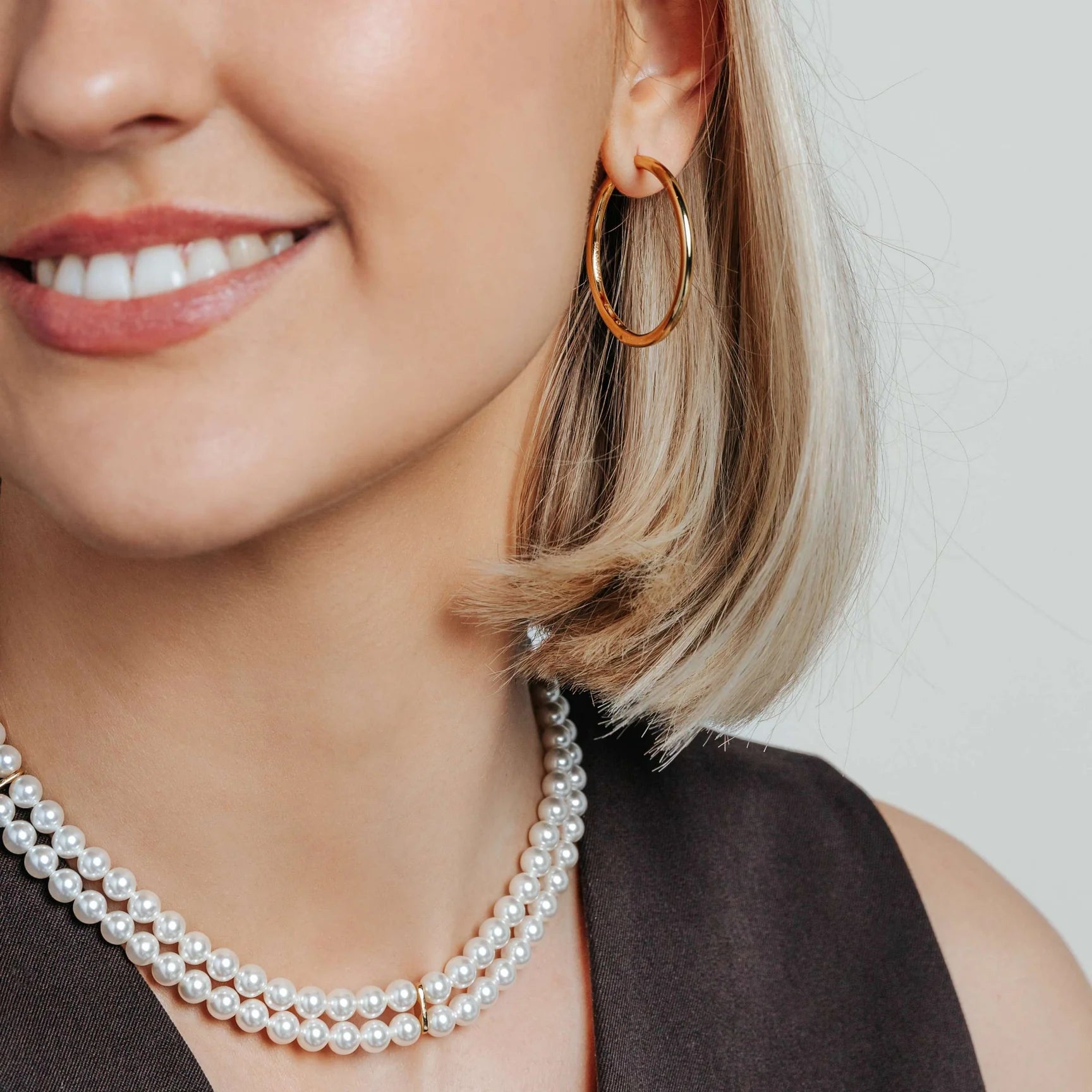 Collana classica con doppia perla