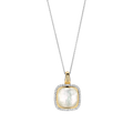 COLLANA CON CIONDOLO ZIRCONI E MADREPERLA
