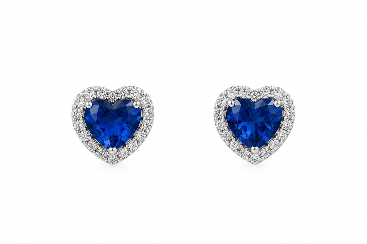 ORECCHINI CUORE BLU