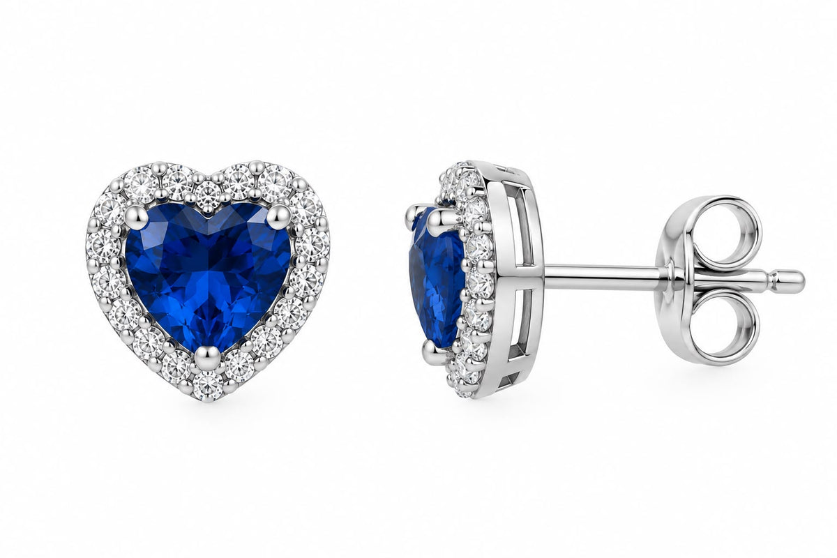 ORECCHINI CUORE BLU
